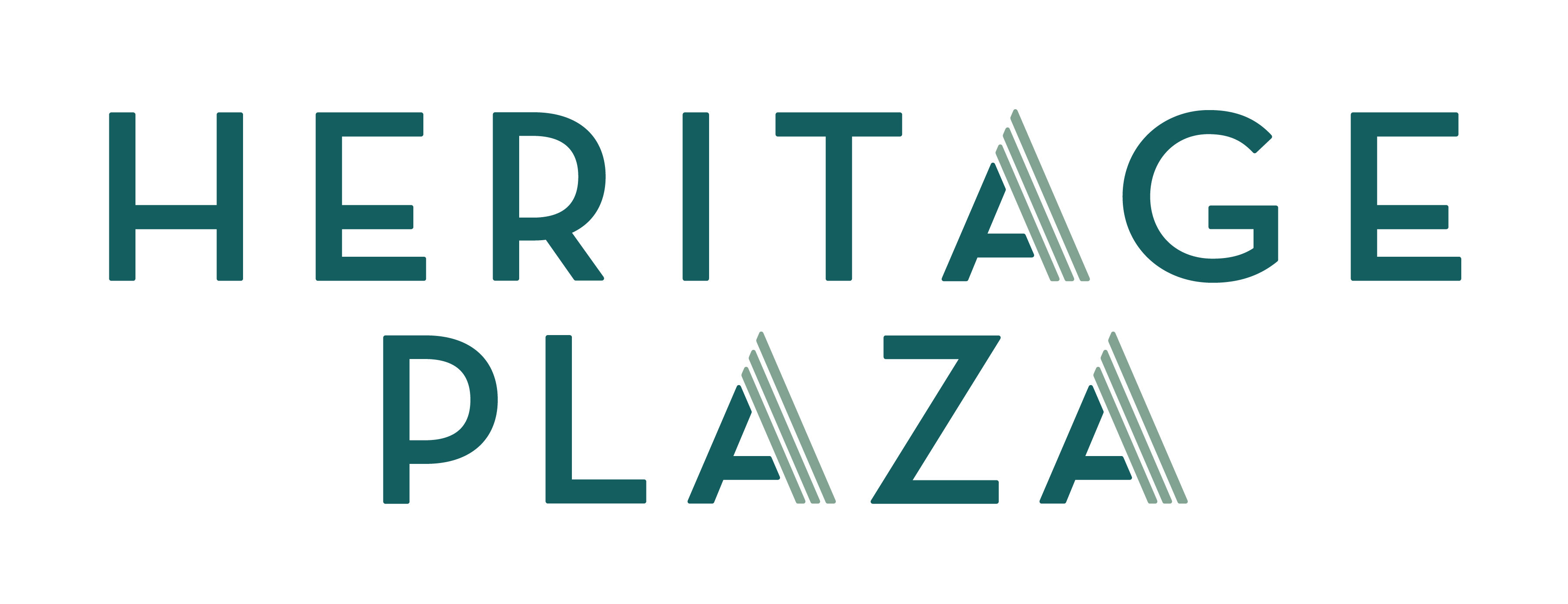 The image displays the words "Heritage Plaza" in a stylized font.